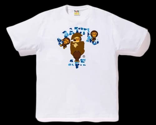 BAPE ABC College Milo Tee White/Blue