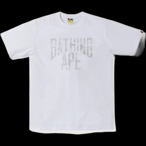 BAPE ABC Dot Reflective NYC Logo Tee White