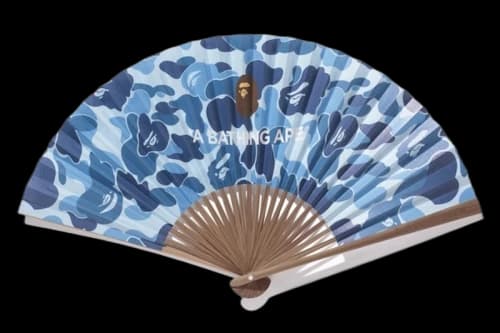 BAPE ABC Japanese Folding Fan Blue