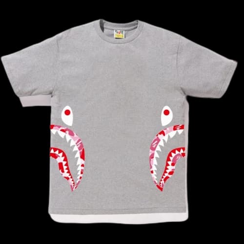 BAPE ABC Side Shark Tee Gray/Pink