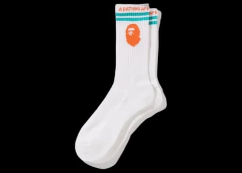 BAPE Ape Head Line Socks White