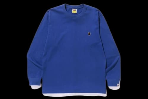 BAPE Ape Head One Point LS Tee Blue