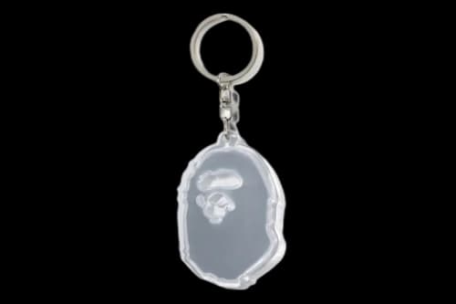 BAPE Ape Head Reflective Keychain White