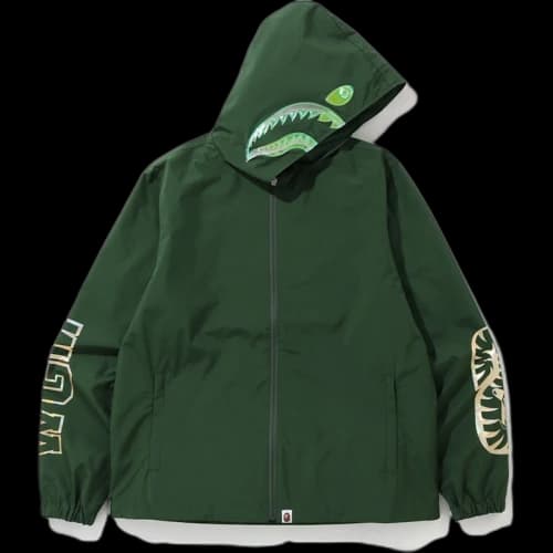 BAPE Aurora Shark Hoodie Jacket Green