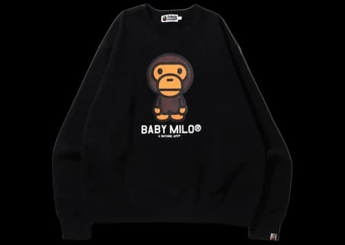 BAPE Baby Milo Relaxed Fit Crewneck Black