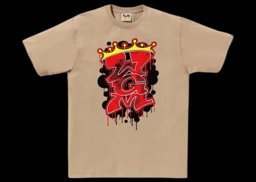 BAPE Graffiti WGM Tee Beige