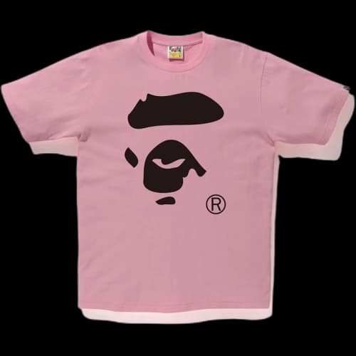 BAPE Bicolor Ape Face Tee Pink/Black