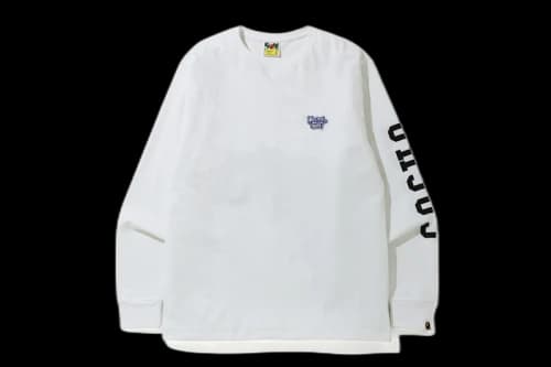 BAPE Blue Ribbon One Point Long Sleeve Tee White