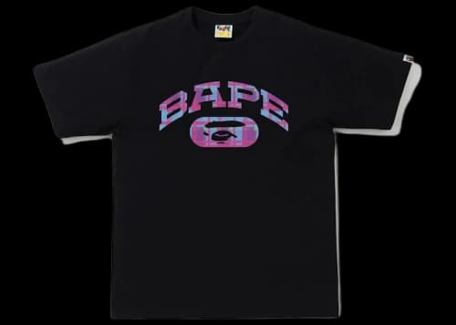 BAPE Check College Logo Tee Black/Purple