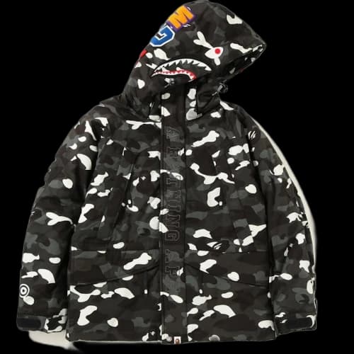 BAPE City Camo Shark Snowboard Down Jacket Black
