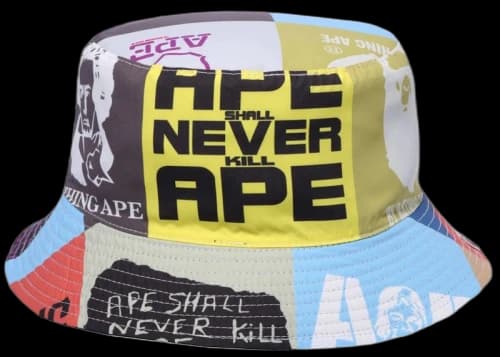 BAPE Classic Logo Reversible Bucket Hat Multi