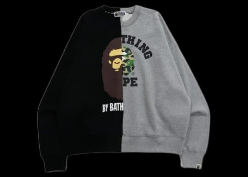 BAPE College & By Bathing Loose Fit Crewneck Black