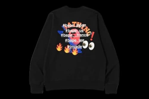 BAPE College Emoji Crewneck Black