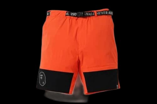 BAPE Color Block Nylon Belt Shorts Orange