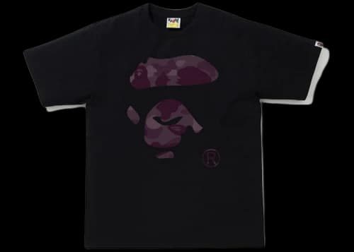 BAPE Color Camo Ape Face Tee Black/Burgundy