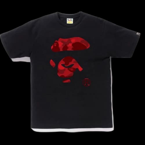 BAPE Color Camo Ape Face Tee Black/Red