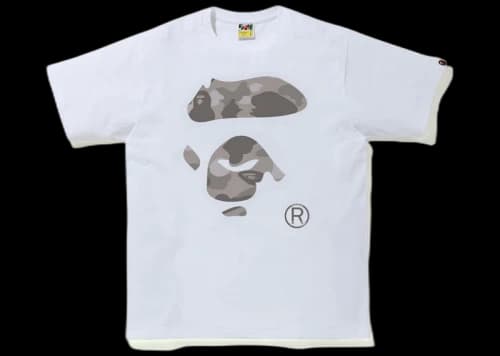 BAPE Color Camo Ape Face Tee White/Gray