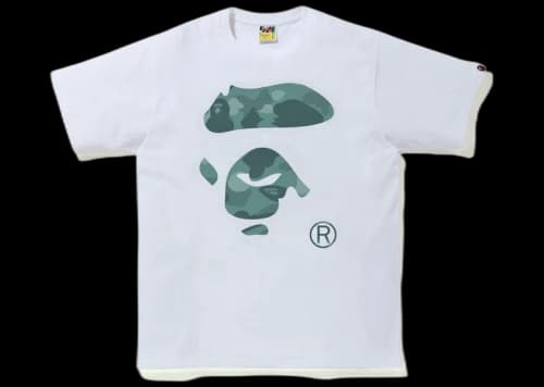 BAPE Color Camo Ape Face Tee White/Green