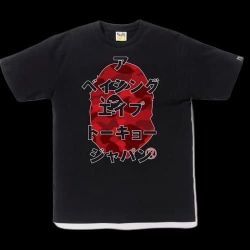BAPE Color Camo Ape Head Katakana Tee Black/Red