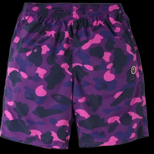 BAPE Color Camo Beach Shorts Purple