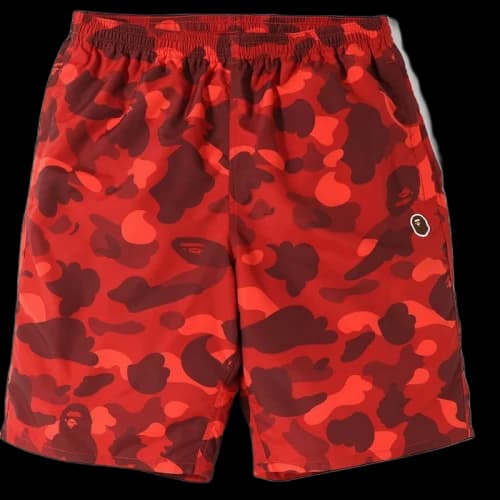 BAPE Color Camo Beach Shorts Red
