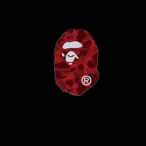 BAPE Color Camo Big Ape Head L/S Tee White/Red