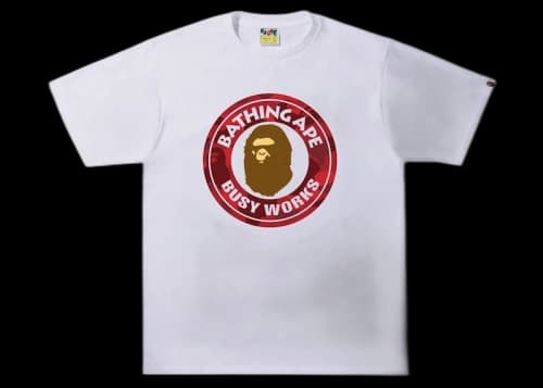 BAPE Color Camo Busy Works Tee (SS22) White/Red