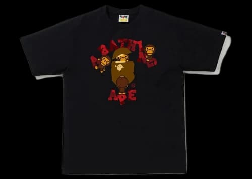 BAPE Color Camo College Milo Tee Black/Red