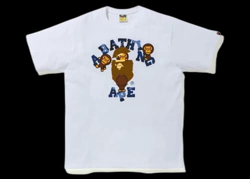 BAPE Color Camo College Milo Tee White/Navy