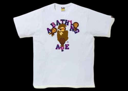 BAPE Color Camo College Milo Tee White/Purple