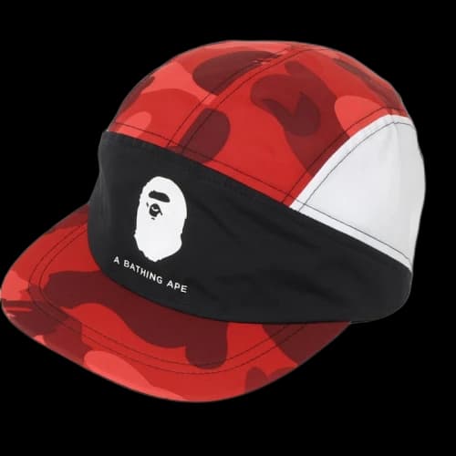 BAPE Color Camo Color Block Running Cap Red