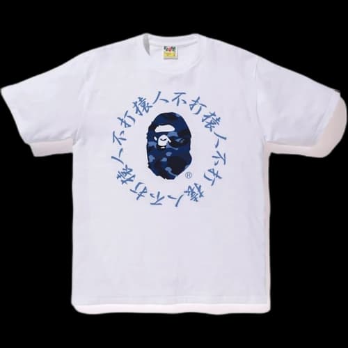 BAPE Color Camo Kanji Logo Tee White/Blue