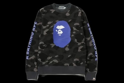 BAPE Color Camo Mad Face Wide Crewneck Black