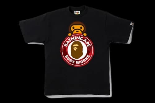 BAPE Color Camo Milo On Busy Works Tee Black/Red