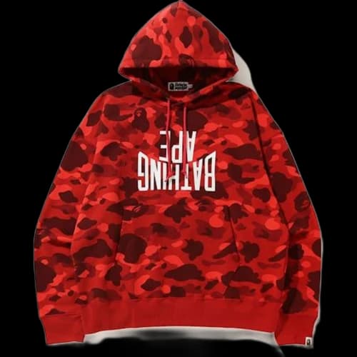 BAPE Color Camo NYC Logo Loose Fit Pullover Red