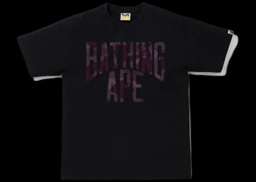 BAPE Color Camo NYC Logo Tee Black/Burgundy