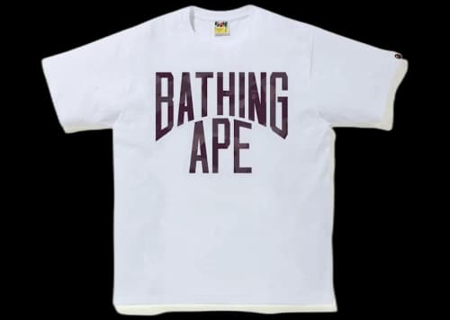 BAPE Color Camo NYC Logo Tee White/Burgundy