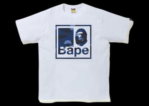 BAPE Color Camo Quadrangle Tee White/Navy