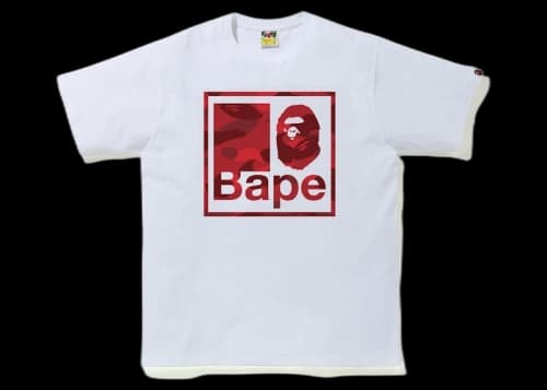 BAPE Color Camo Quadrangle Tee White/Red