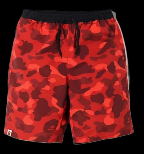 BAPE Color Camo Reversible Shorts Red