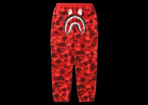 BAPE Color Camo Shark Sweatpants Red