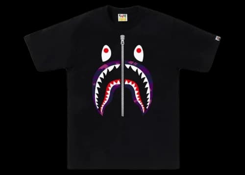 BAPE Color Camo Shark Tee Black/Purple