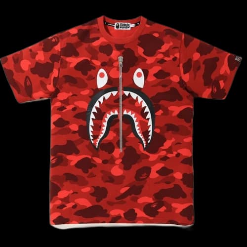 BAPE Color Camo Shark Tee Red