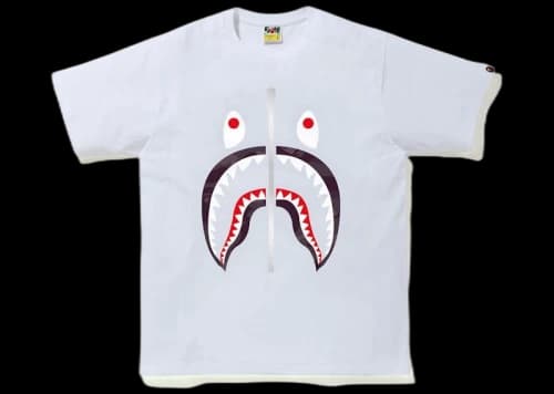 BAPE Color Camo Shark Tee White/Burgundy