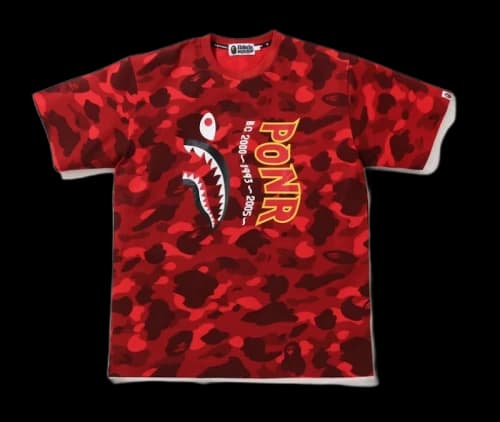 BAPE Color Camo Shark Wide Fit Tee Red