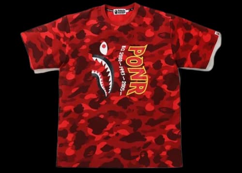 BAPE Color Camo Shark Wide Tee Red