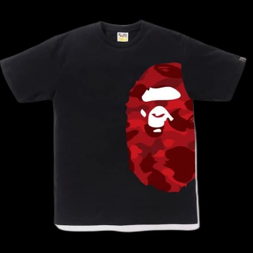 BAPE Color Camo Side Big Ape Head Tee Black/Red
