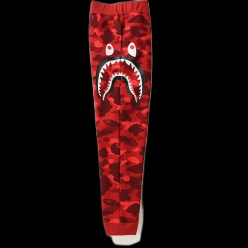BAPE Color Camo Side Shark Slim Sweat Pants Pants Red