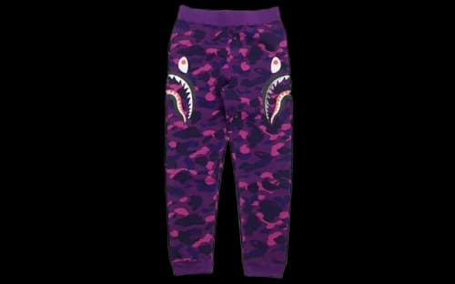 BAPE Color Camo Side Shark Slim Sweatpants Purple