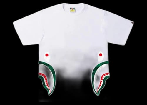 BAPE Color Camo Side Shark Tee White/Green